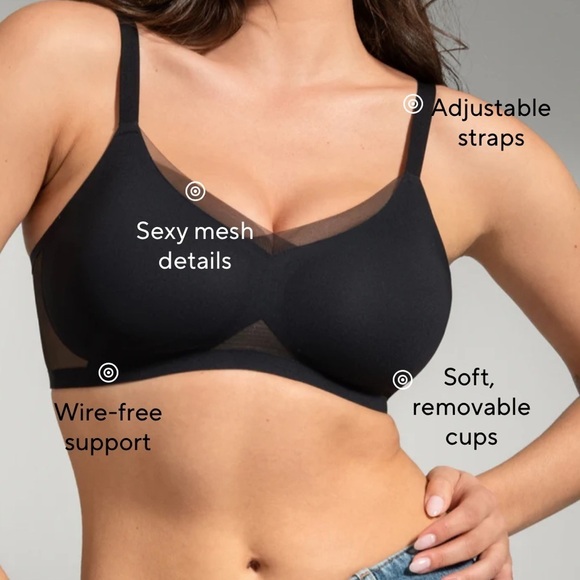 Honeylove Crossover Wireless Bra Black Size 1X - Picture 3 of 14